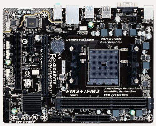 Изображение товара Материнская плата Gigabyte GA-F2A68HM-S1, microATX, FM2+, DDR3, 2400MHz