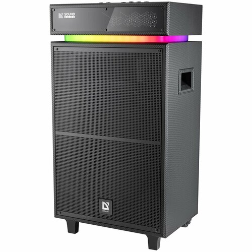 Колонка портативная Defender Sound Factory черный Моно 140Вт мдф AUX USB USB Type-C Джек 63 мм 22290₽