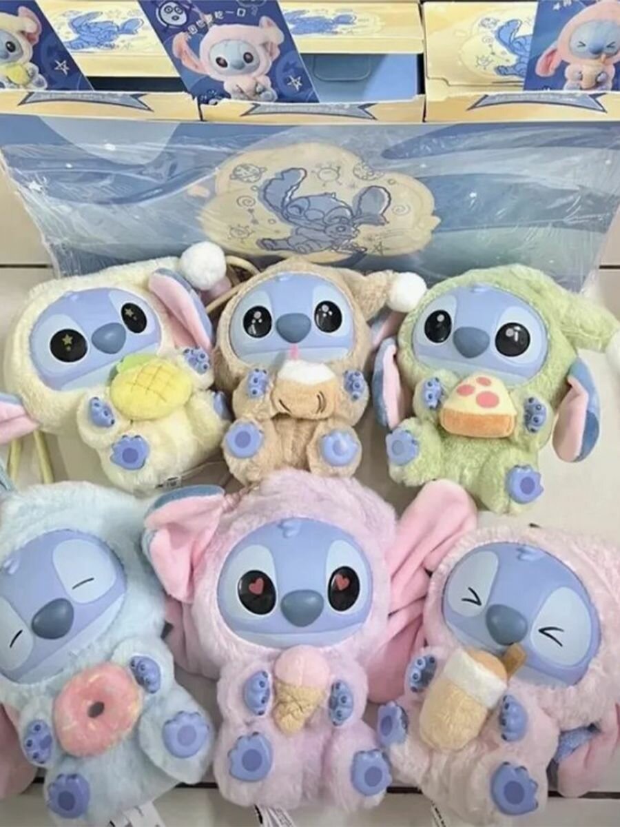 Мягкая игрушка-сюрприз, 1 коллекционная игрушка Стич Минисо, фигурка Sleep Series / Stitch Miniso — фото 1