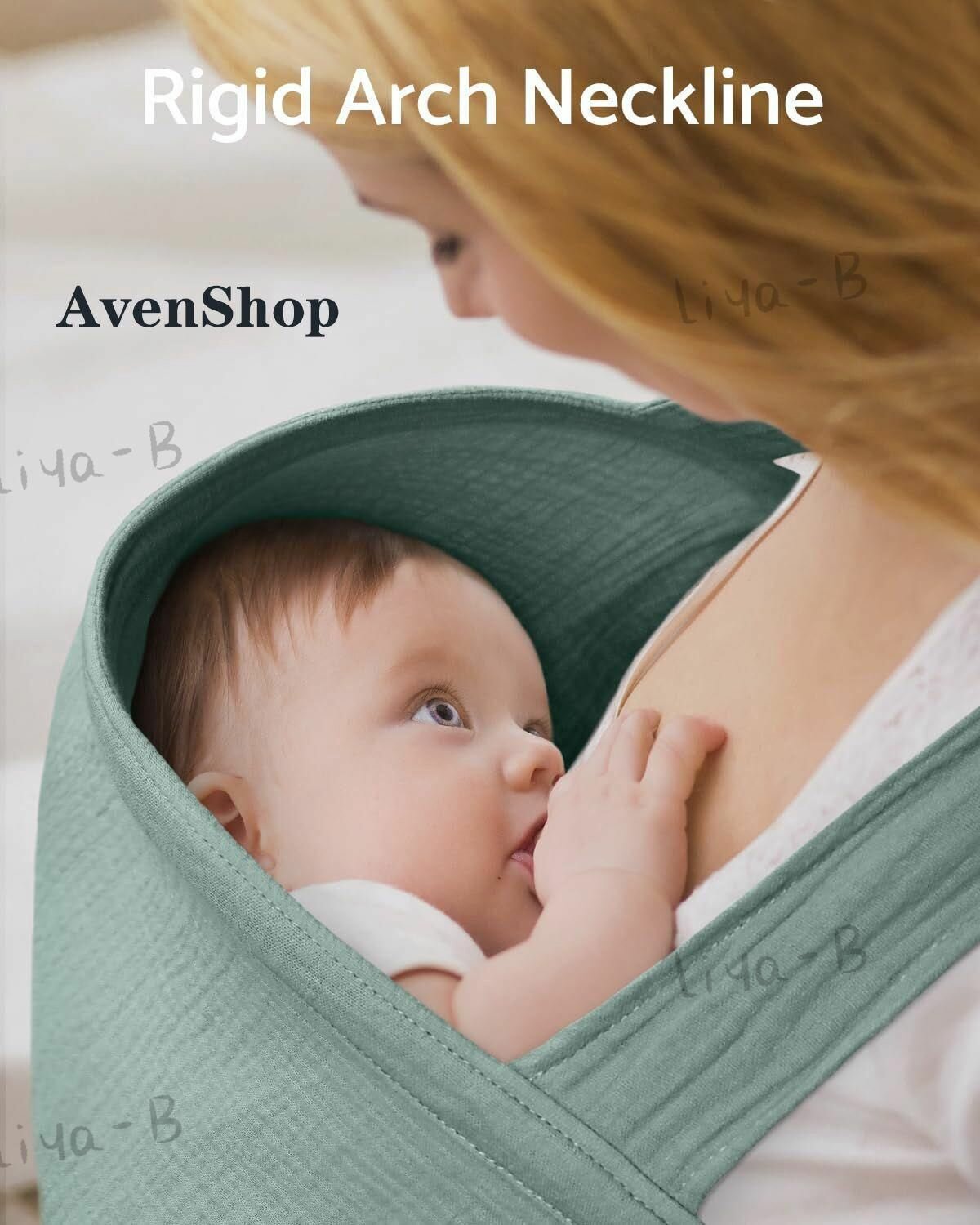 Накидка для кормления муслиновая зеленый AvenShop