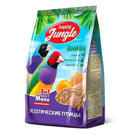 Корм Хеппи Джангл для Экзотических птиц 500 г