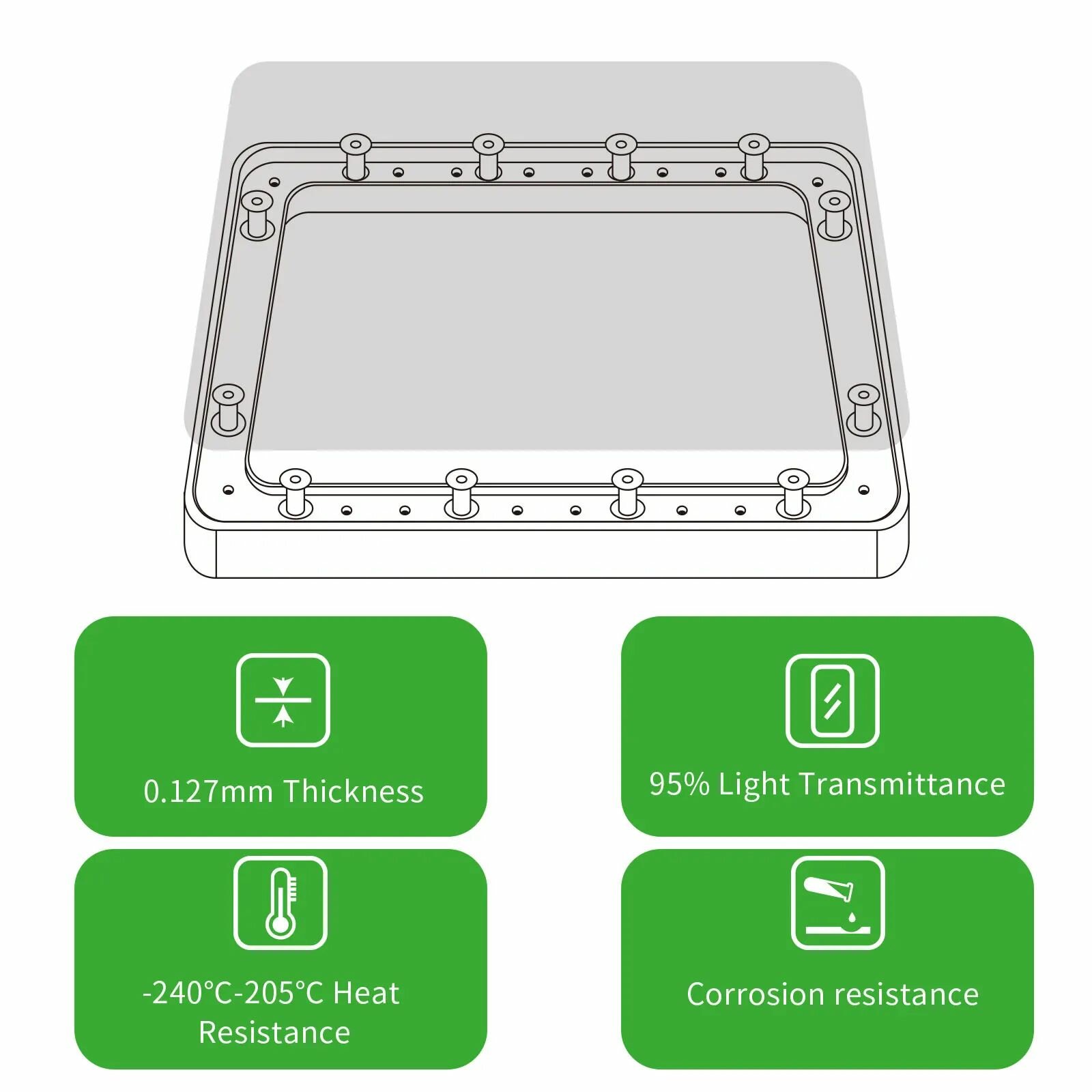 Пленка FEP 320x220x0,15 мм для 3D-принтеров 3 шт — фото 1