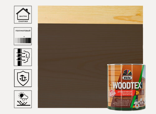 Изображение товара Пропитка Dufa "Wood Tex", для дерева, влагозащитная, алкидная, 0.9 л
