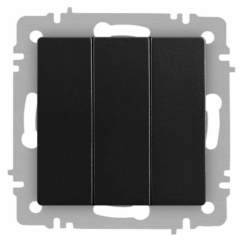 Выключатель 3-кл. СП Accent 6-106-05 10А IP20 250В AL/CU антрацит Intro Б0063540