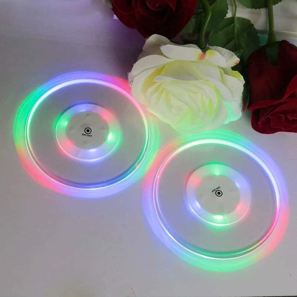Набор из 3-х светящихся подставок для стаканов с LED-подсветкой из акрила, тонкий кристалл, для коктейлей и баров