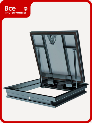 Изображение товара Напольный ревизионный люк Хаммер Бонд с амортизаторами 80x80 см bond88, доступа в подвал