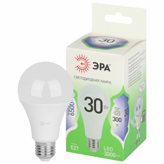 Лампочка светодиодная ЭРА GREEN LINE LED A65-30W-865-E27 GL E27 30 Вт груша холодный свет