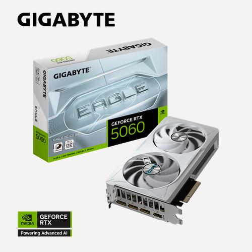 Изображение товара Видеокарта GIGABYTE GeForce RTX 5060 EAGLE ICE OC 8GB (GV-N5060EAGLEOC ICE-8GD)