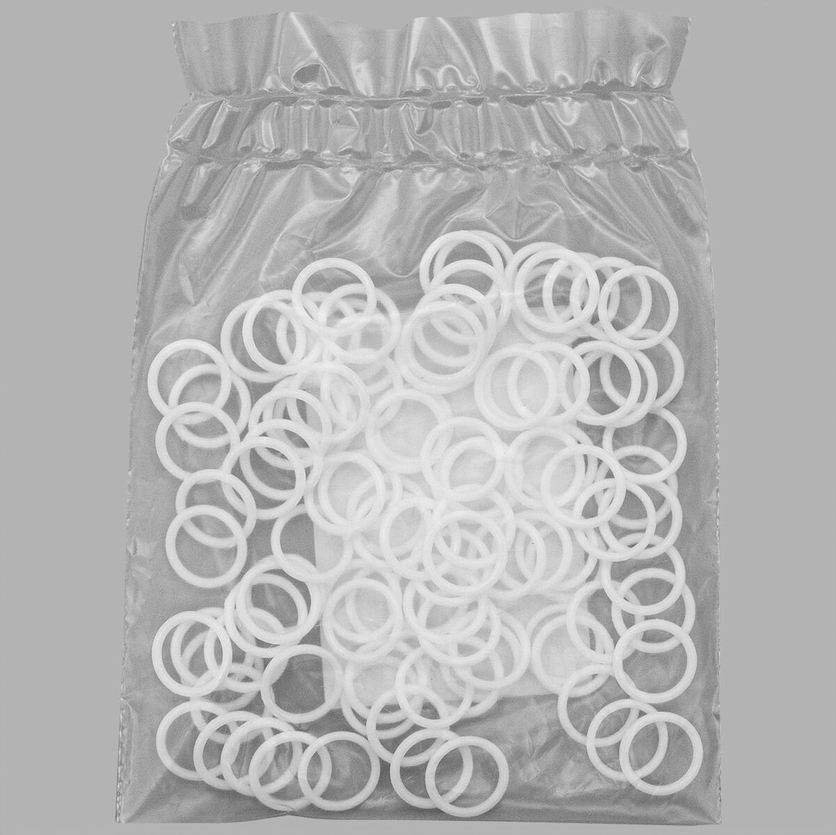 Кольца для бретелей 10 мм, 100 шт, белые, для шитья, Айрис (пластик) — фото 1
