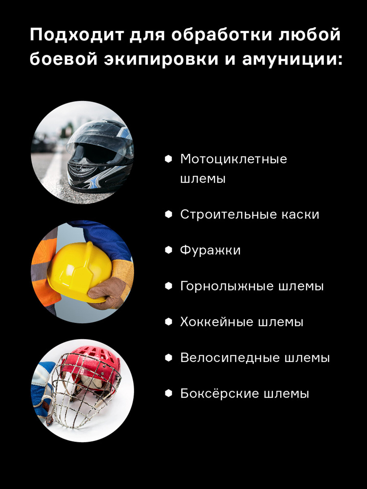 Нейтрализатор запаха для шлемов Helmetex Pro 50мл Protect №50 Черный — фото 1