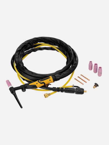 Изображение товара Горелка сварочная Denzel TIG WP17V, прямое подключение к баллону, 4 метра 93643