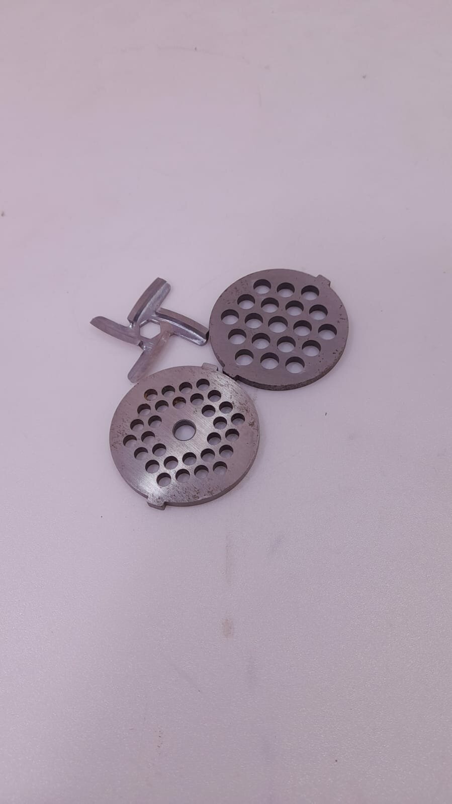 Комплект для мясорубки 6-гранный нож 2 решетки 53мм металл