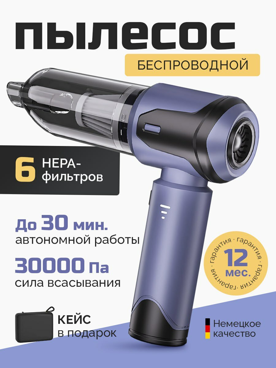 Автомобильный пылесос беспроводной 3 в 1. Мини-пылесос для дома, пылесос для автомобиля, мебели, компьютера, аккумуляторный, ручной