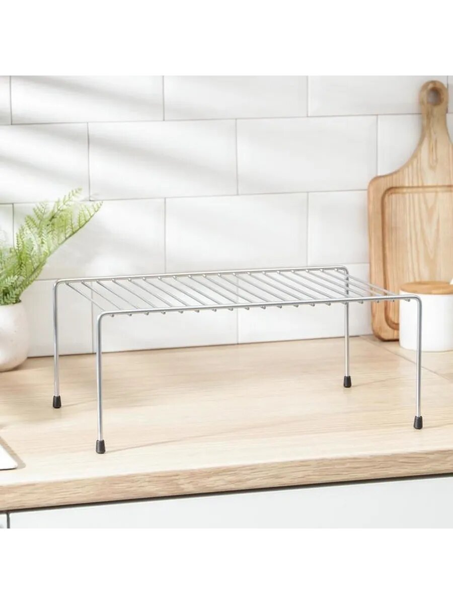 Металлическая полка для шкафа хром 35.5×22×13 см