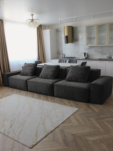 Изображение товара Диван модульный Конер, чёрный, 385х105х80