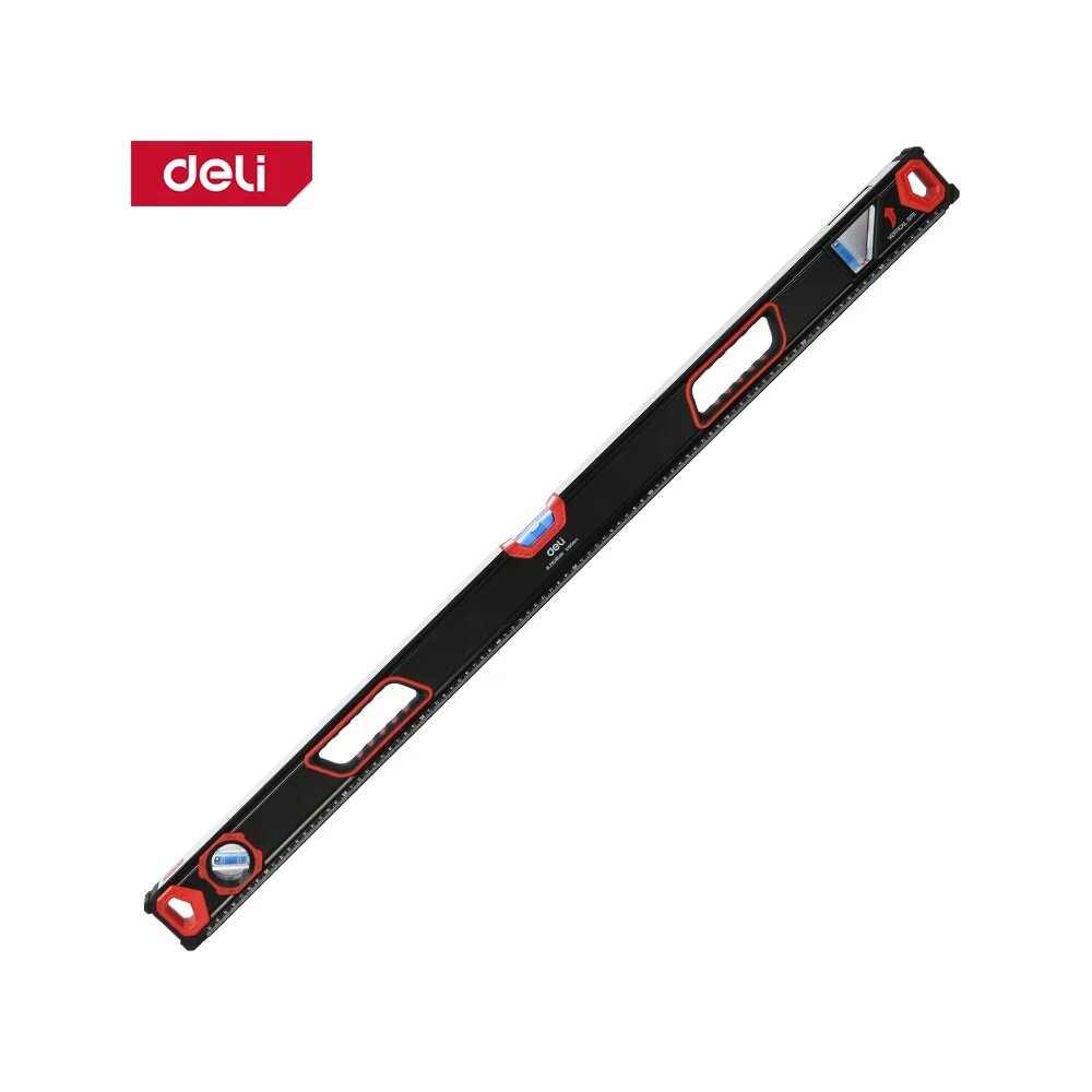 DELI Строительный уровень 1000мм DL2901000K (зеркальный глазок двухсторонняя фрезеровка резиновые заглушки) 169211