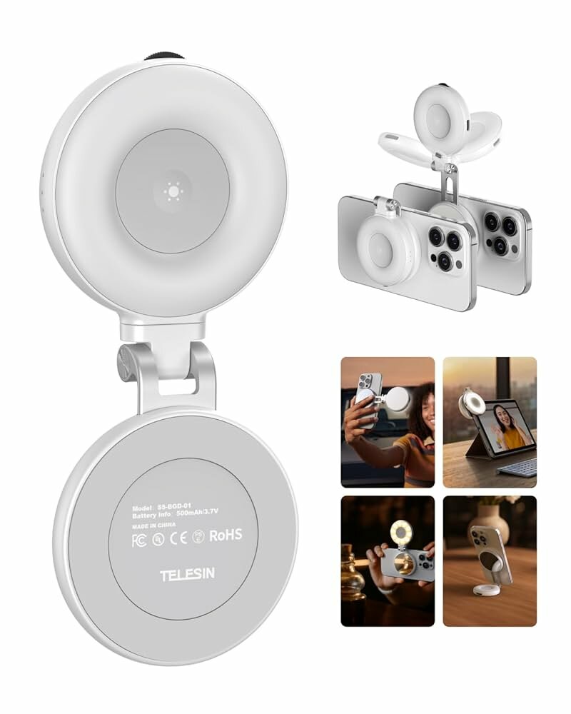 TELESIN Magnetic C03 Oq LED Chiroq - Portativ Yorug'lik Studiyangiz