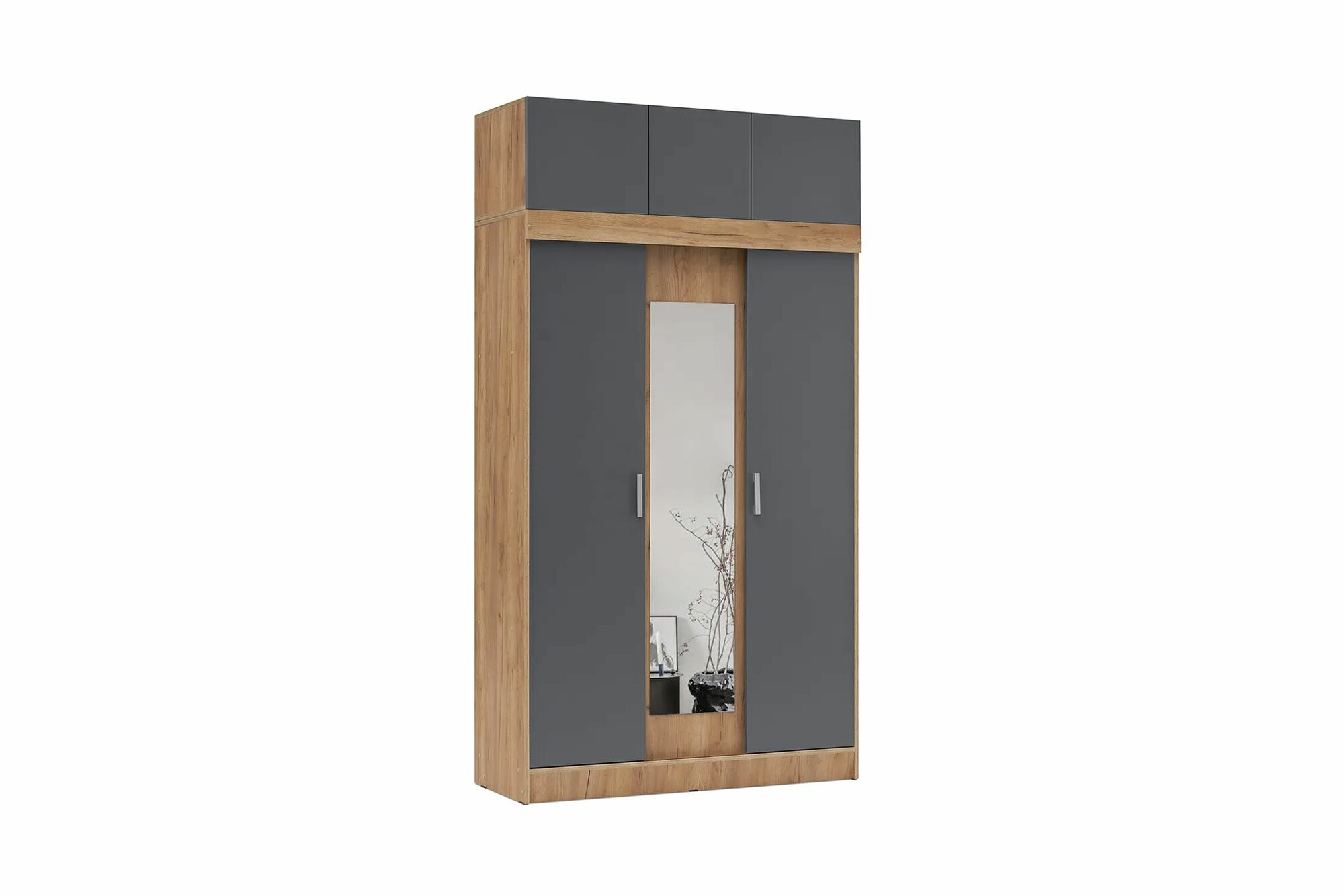 Шкаф-купе "Рубин"цвет дуб крафт / графит, размер 130х52х240 см