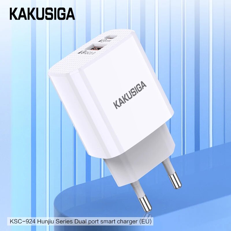 Сетевое зарядное устройство KAKUSIGA KSC-924, быстрая зарядка, 1А, универсальное, белый