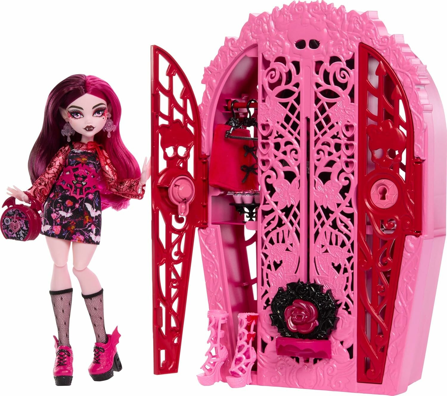 Monster High Skulltimate Secrets Garden Mysteries Draculaura – кукла с аксессуарами и гардеробом, 19+ сюрпризов