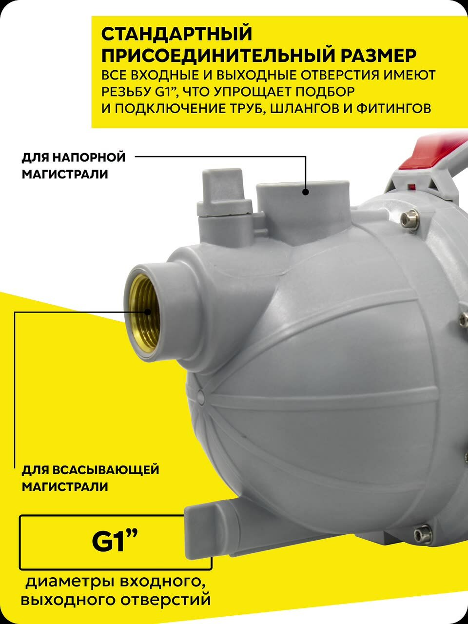 Поверхностный насос Ресанта ПСН-3600П, 900 Вт, высота подъема 45 м, 60 л/мин, G1 — фото 1