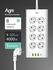 Сетевой фильтр с предохранителем, AGNI, 8 розеток / 3 USB / 1 TYP...