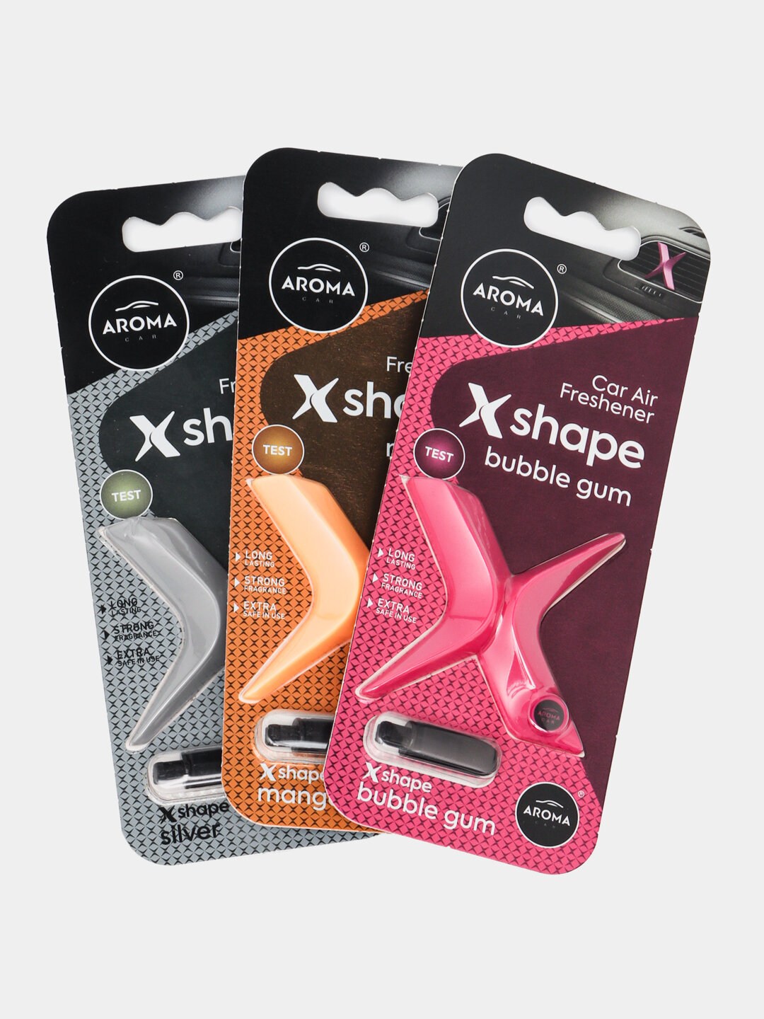 Освежитель воздуха Aroma X-Shape для авто, гелевый, вкус МАНГО