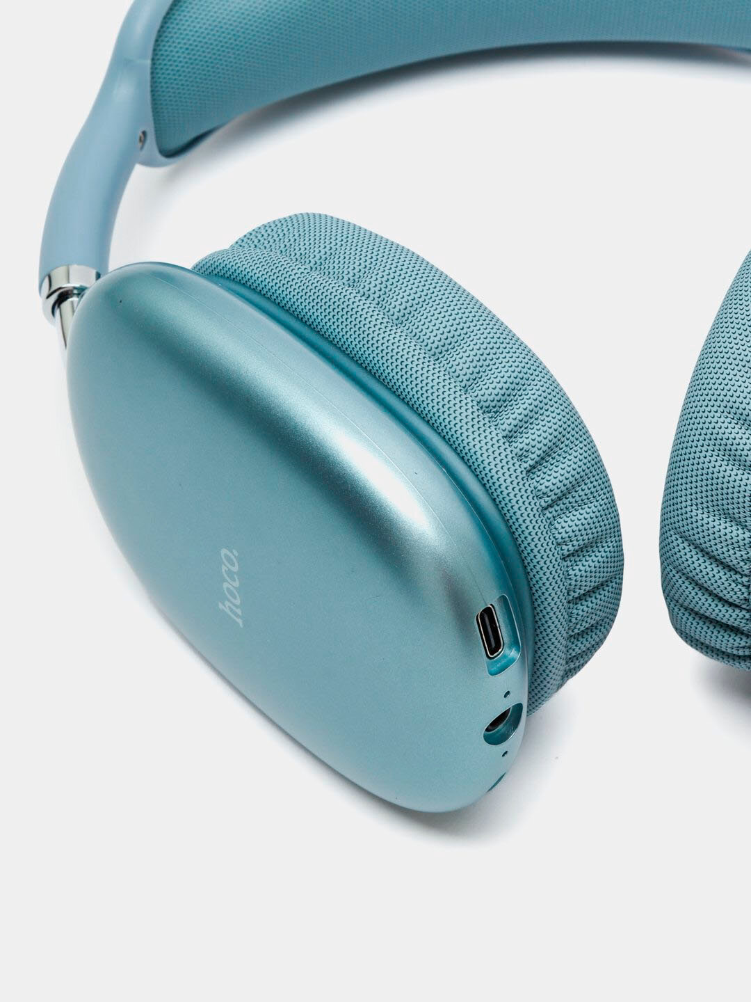 Беспроводные полноразмерные Bluetooth-наушники Hoco W35 Air с микрофоном, голубые — Bluetooth 5.3 и AUX 3.5 мм — фото 1