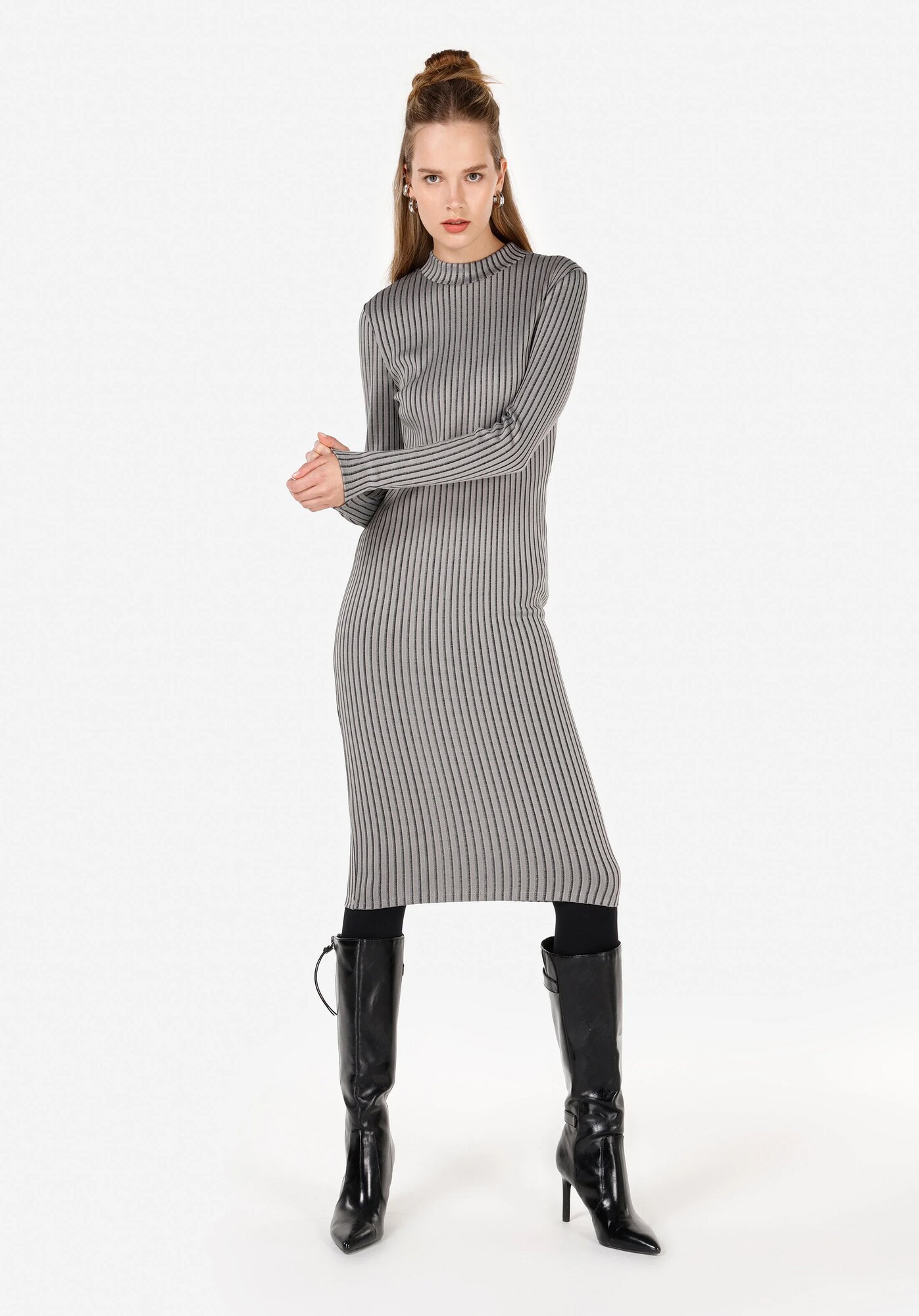 Платье COLIN'S Slim Fit, размер M, серый