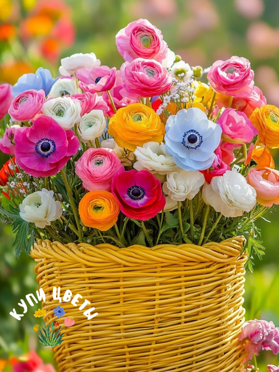 Луковицы цветов купи цветы  Анемоны-Ранункулюсы MIX (5 шт/5шт)