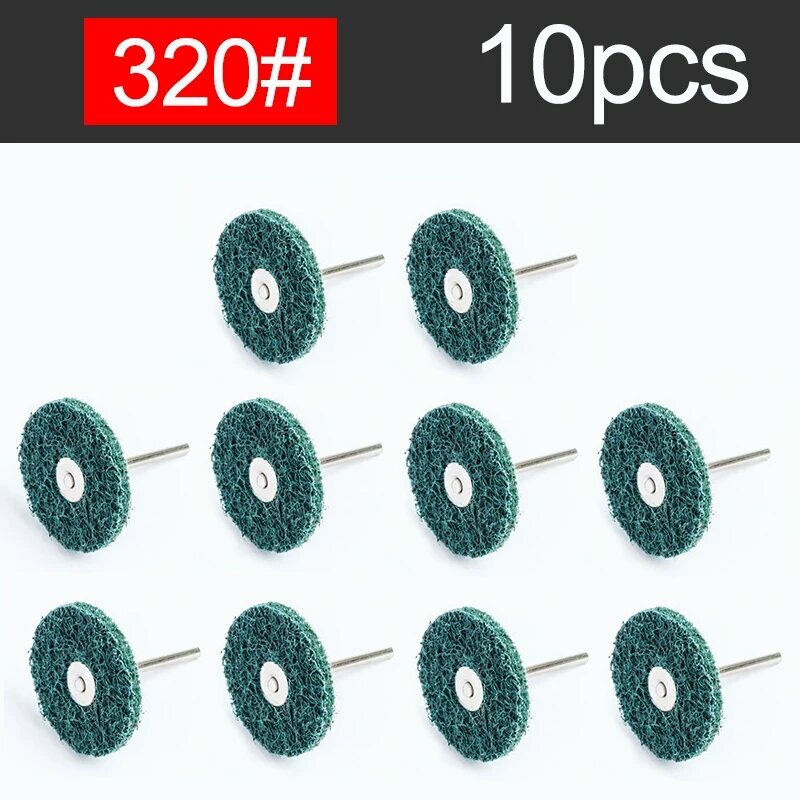 Нетканая шлифовальная насадка абразивный полировальный круг 3 мм хвостовик полировальная мини-щетка для дрели Dremel 38x3mm 320