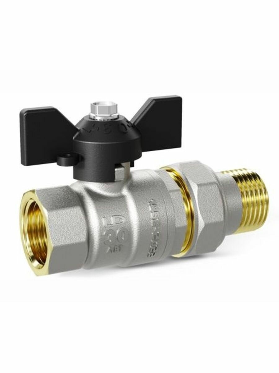 Кран шаровой с американкой прямой 1/2" LD Pride ВР/ВР латунный 47.15. В-ГШ. Б