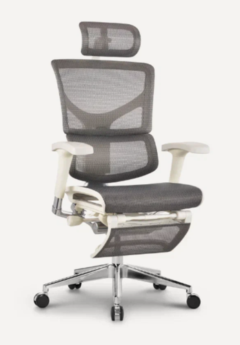 Изображение товара Эргономичное кресло Falto Expert Sail с подножкой, цвет: бело-серый