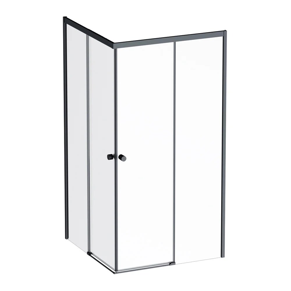 Душевой уголок AM.PM X-Joy W94G-403-100100-BT1K без поддона стеклянный черный 99x99 квадратный раздвижной