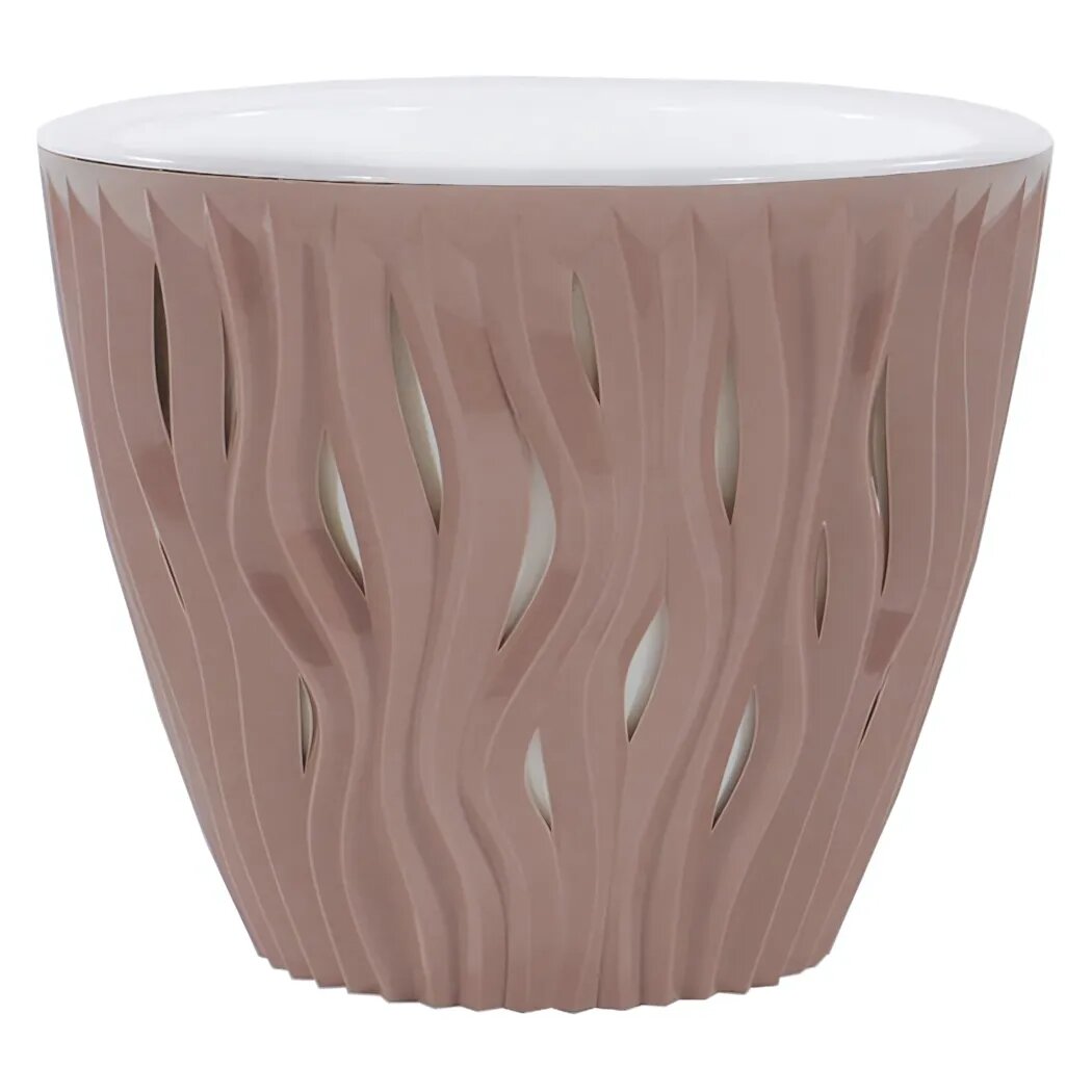 Кашпо пластиковое 57л d-235 см цвет Фраппе экологичное и долговечное