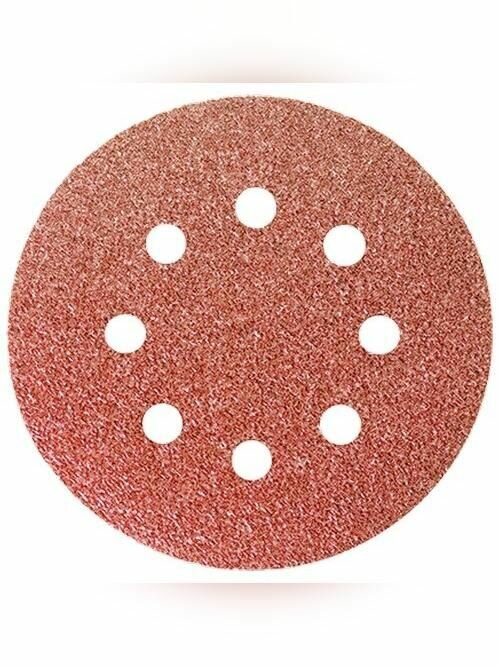 Круг абразивный шлифовальный на ворсовой подложке под липучку перфорированный P 24 125 мм 5 шт Matrix 73800