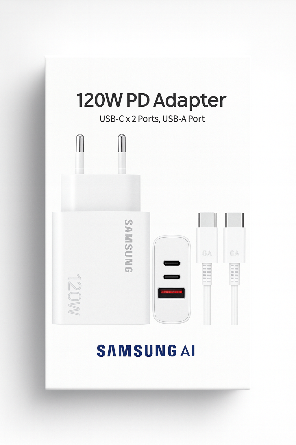 Адаптер питания Samsung 120 Вт – 3-портовый адаптер питания для fast chargin зарядки