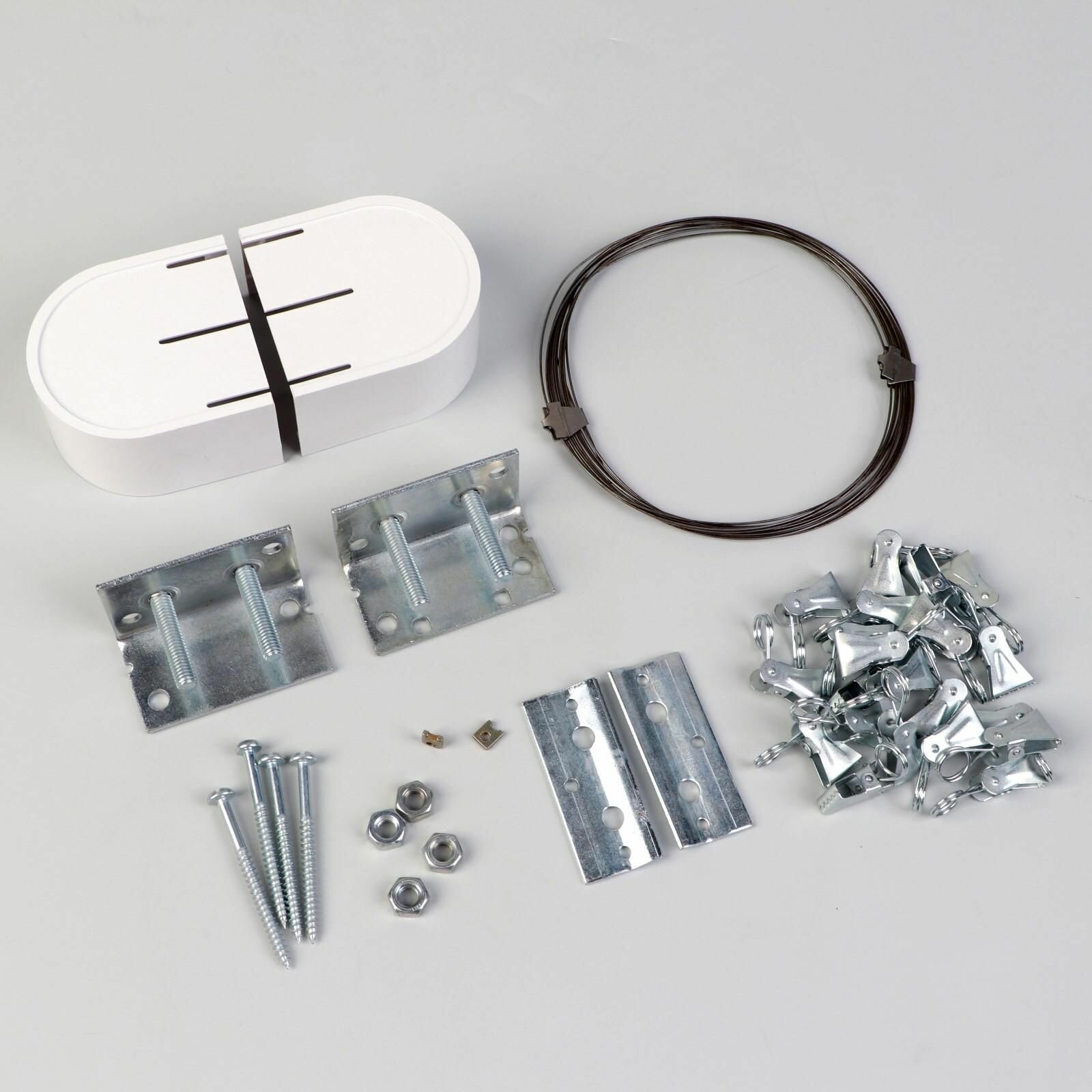 Карниз-струна 3.5 м с металлическими зажимами 20 шт белый