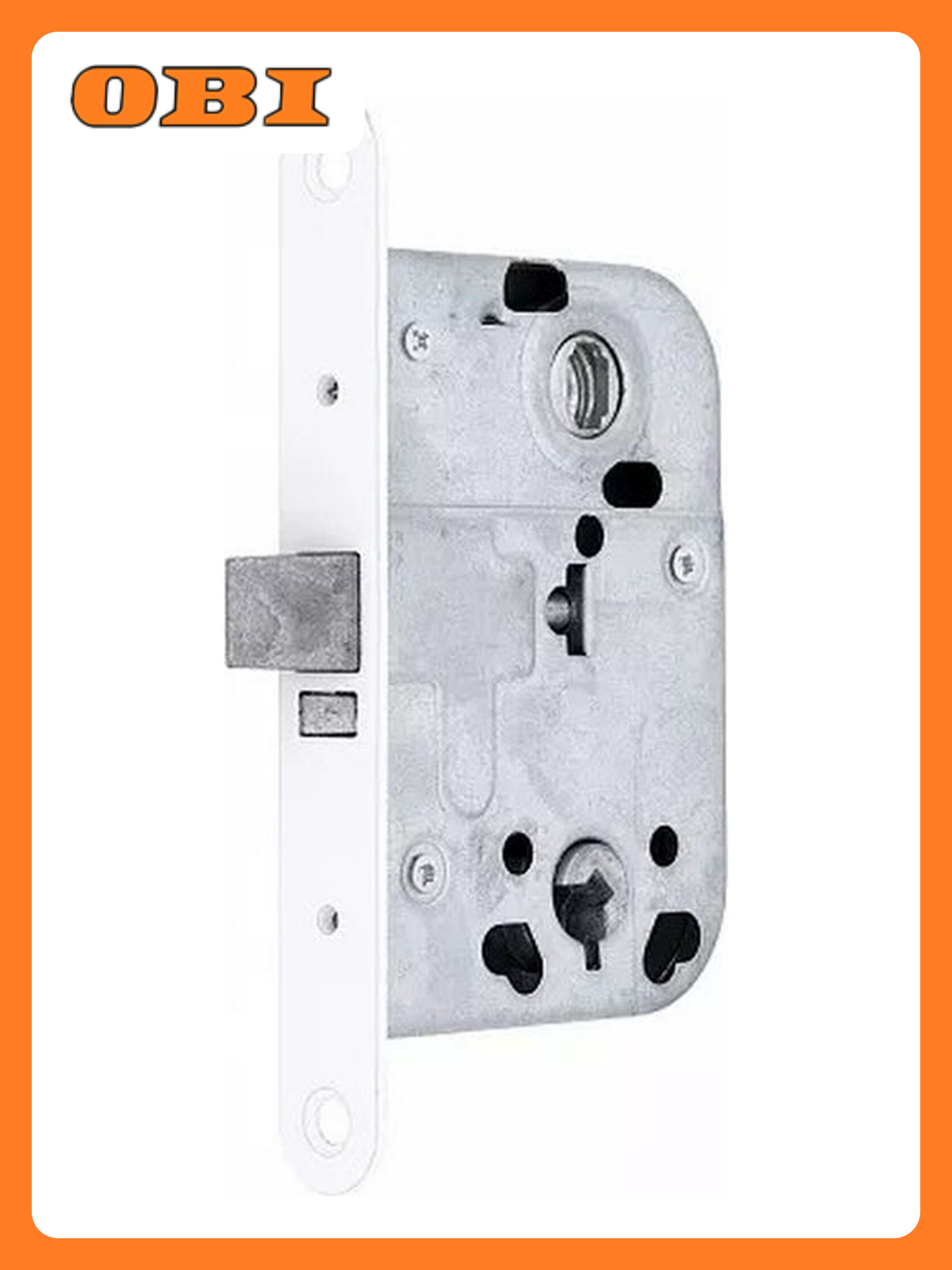 Замок врезной Фабрика Замков L 004  для деревянных и ПВХ дверей  белый  матовый хром