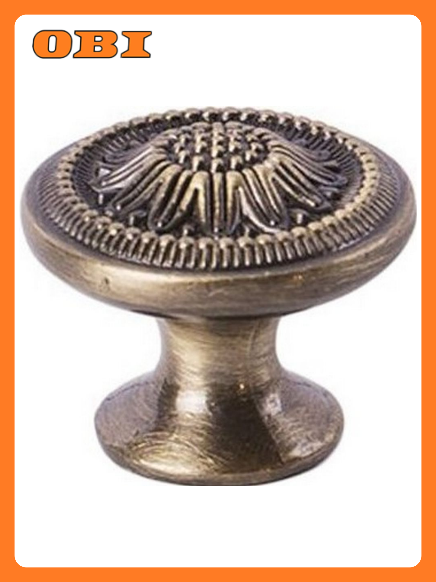 Мебельная ручка Larvij L4. KNOB10AB античная бронза глянцевая 2.5 см