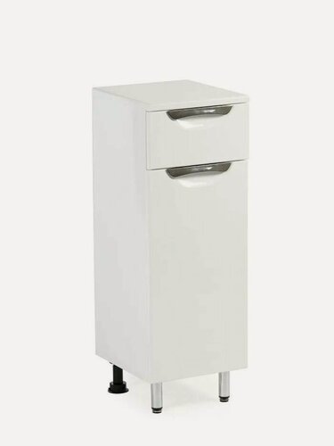 Изображение товара Комод, тумба для ванной комнаты, Fauraplus Толедо 40, полка, левый, белый, глянцевый.