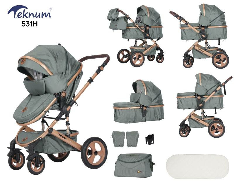 Коляска Baby, для детей 0-6 мес, поворотные передние колеса, корзина для покупок