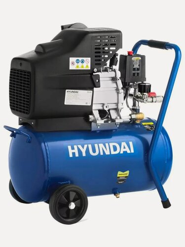 Изображение товара Компрессор Hyundai HYC 2324, 1.5кВт/24л поршневой, 230 л/мин, черный/синий