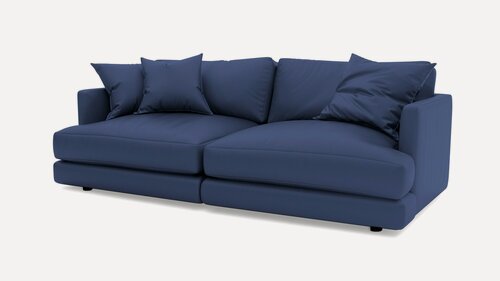 Изображение товара Диван Ибица 2 Galaxy Blue (экокожа) NOW 212x105x87 см, синий Экокожа, еврокнижка Фиеста