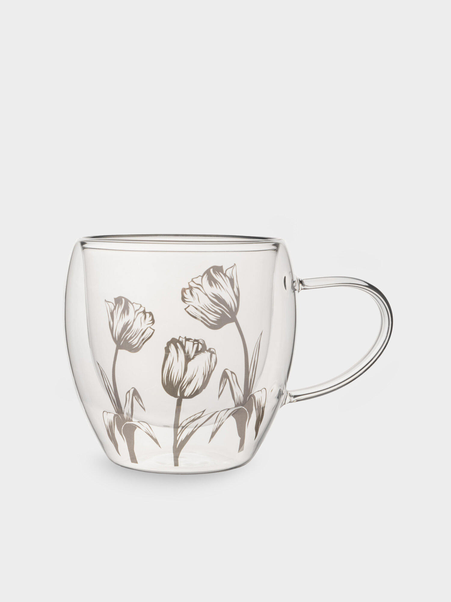 Кружка, 250 мл, стекло Б, Тюльпаны, Wind-deco — фото 1