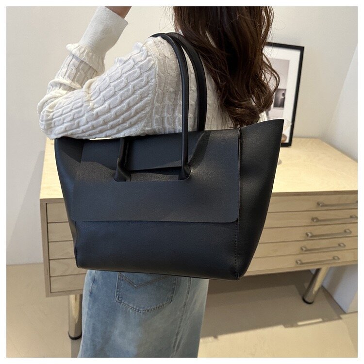 Сумка-рюкзак  Женская сумка, большая, шоппер, формат А4, Тоут, черный — фото 1