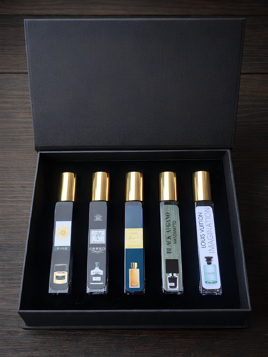 Подарок для мужчин: набор духов 5 в 1 — Ganymede, Black Afgano, Creed, объём по 10 мл