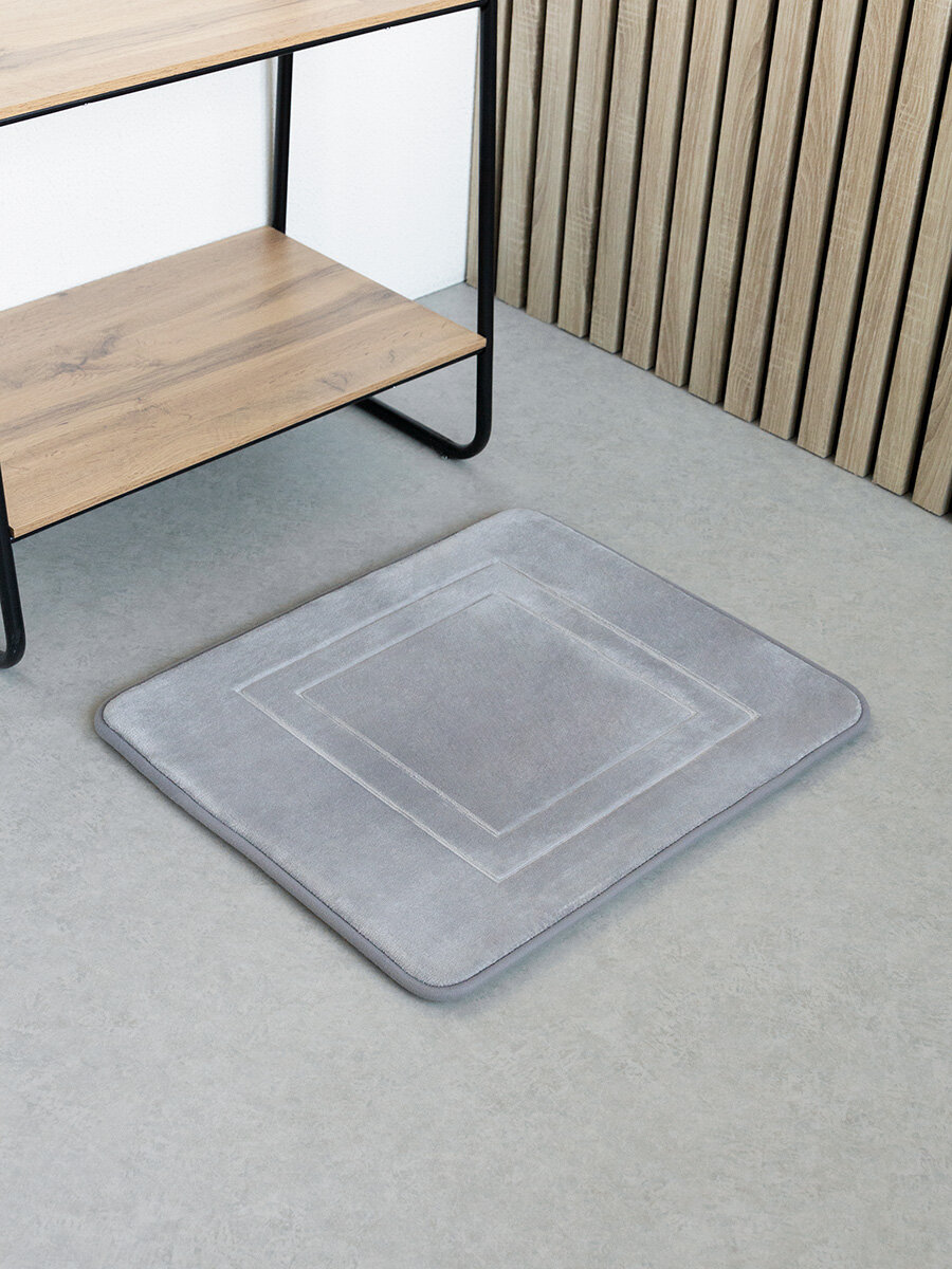 Коврик для туалета и ванны memory SOFT DeNASTIA, 50x60 см, серый, M111363