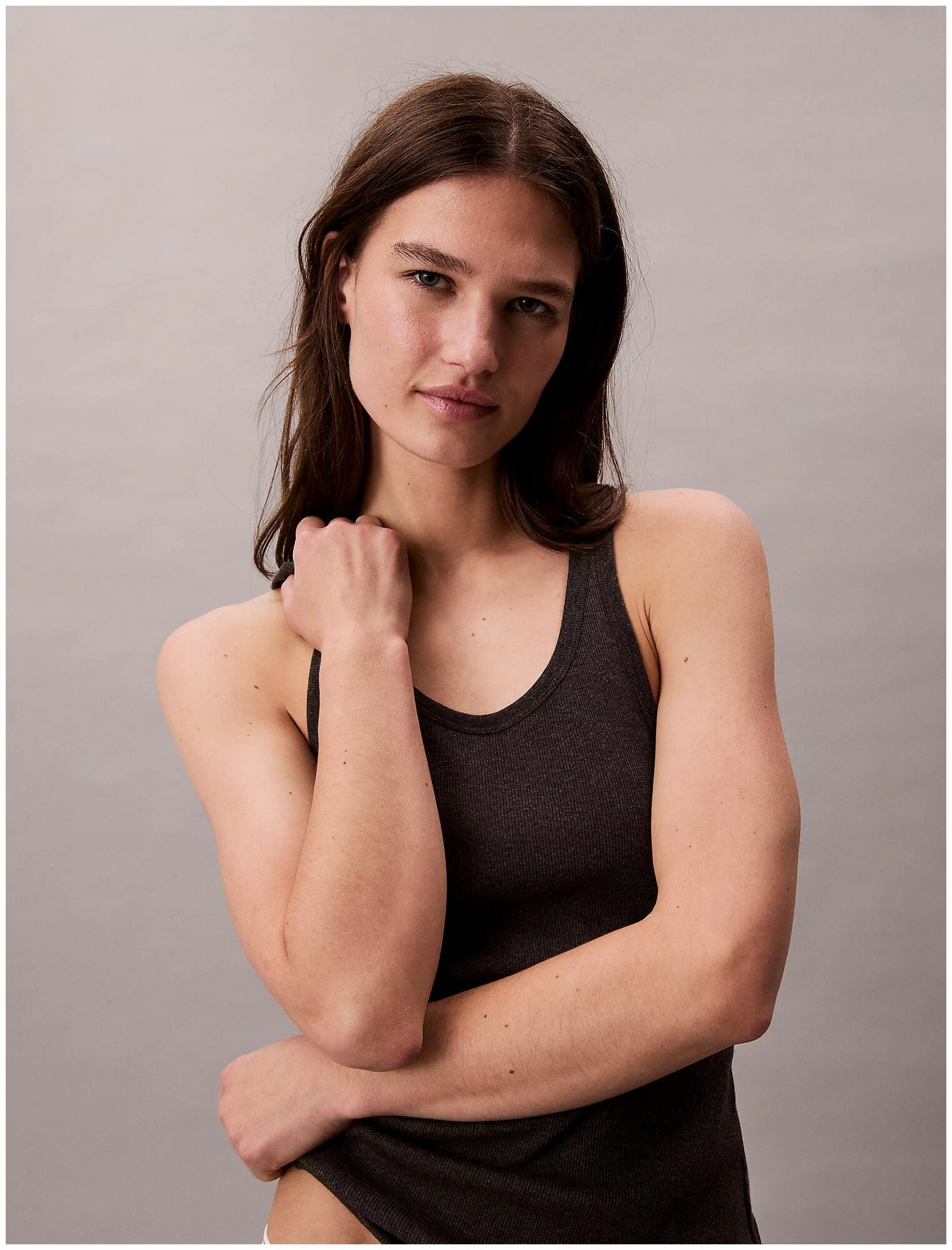 Майка бельевая CALVIN KLEIN 3 Pack Scoopneck Tank Tops - Cotton Classics, размер  S, черный/белый, 3 шт. — фото 1