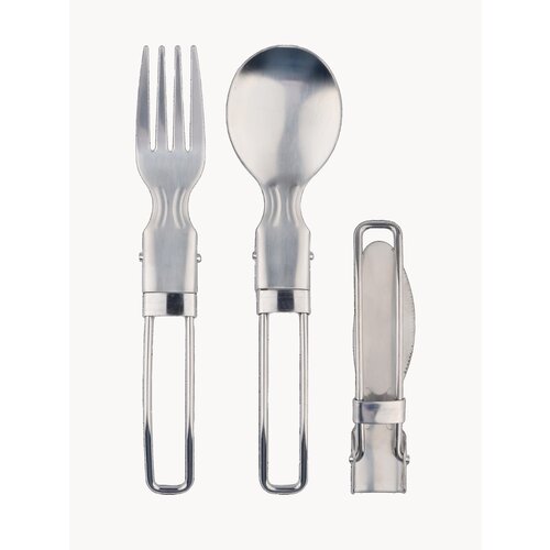 Набор столовых приборов для похода,3 предмета, в футляре на одну персону: нож, вилка, ложка